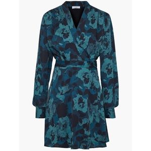 EQUIPMENT
Allaire wrap-effect floral-print crepe de chine mini dress Sz 8